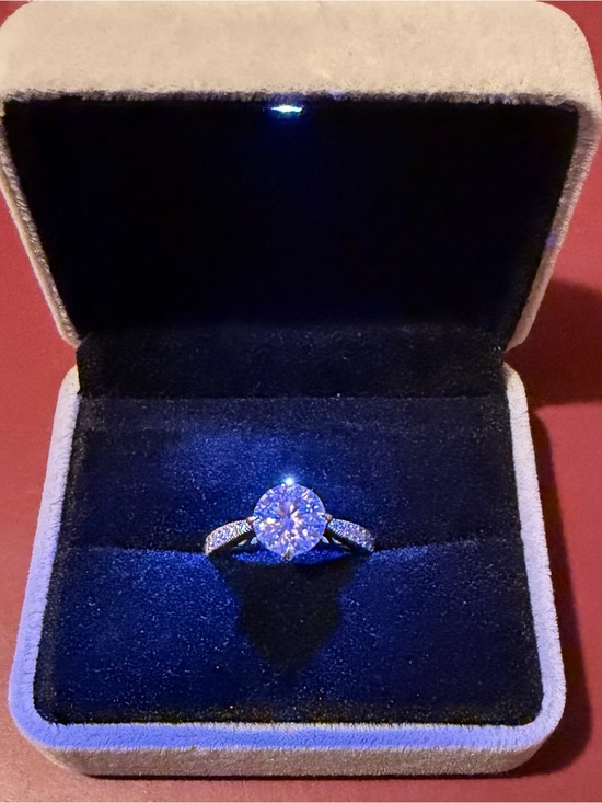 Jewelry - 2ct Moissanite Solitaire Engagement Ring with Pavé Band